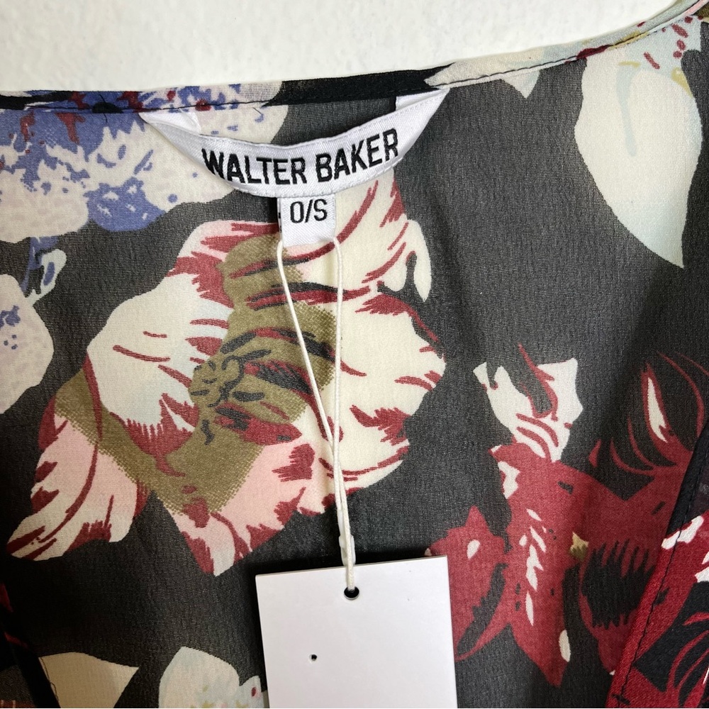 NWT Walter Baker Tulum Multicolor Floral caftan swim coverup kimono tie front - Picture 5 of 9